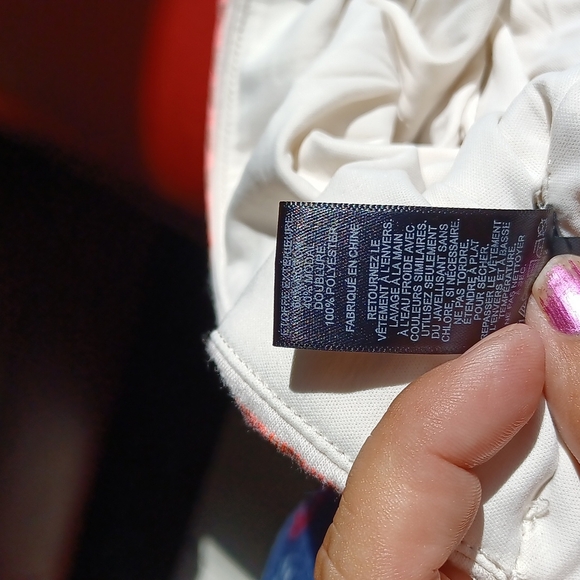 Express Pink/Orange/Cream Stretch Sequin Mini Skirt, lined, M - Picture 6 of 7